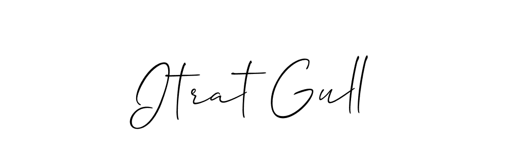 if you are searching for the best signature style for your name Itrat Gull. so please give up your signature search. here we have designed multiple signature styles  using Allison_Script. Itrat Gull signature style 2 images and pictures png