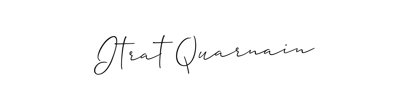 This is the best signature style for the Itrat Quarnain name. Also you like these signature font (Allison_Script). Mix name signature. Itrat Quarnain signature style 2 images and pictures png