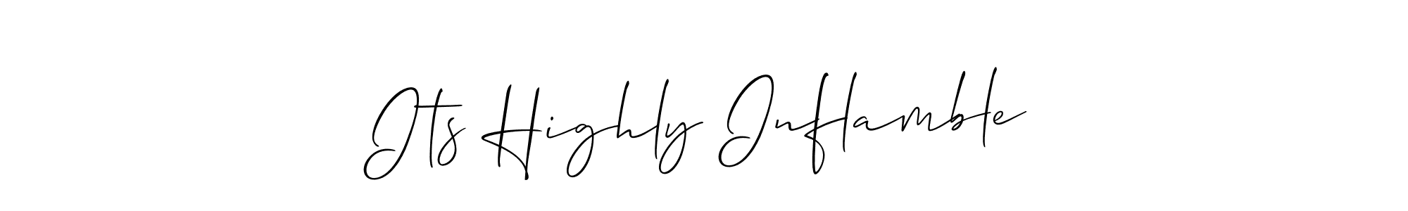 How to Draw Its Highly Inflamble signature style? Allison_Script is a latest design signature styles for name Its Highly Inflamble. Its Highly Inflamble signature style 2 images and pictures png