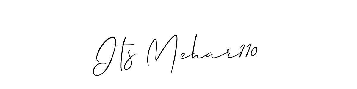 How to make Its Mehar110 signature? Allison_Script is a professional autograph style. Create handwritten signature for Its Mehar110 name. Its Mehar110 signature style 2 images and pictures png