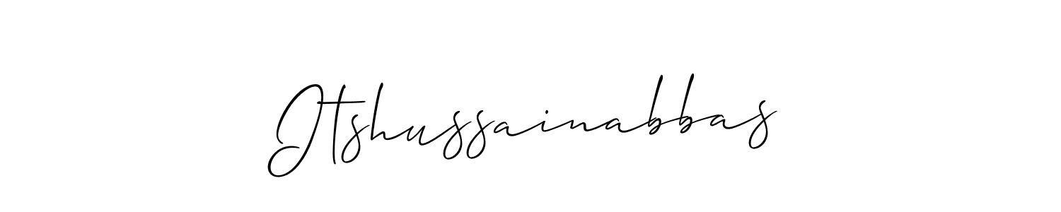 How to make Itshussainabbas signature? Allison_Script is a professional autograph style. Create handwritten signature for Itshussainabbas name. Itshussainabbas signature style 2 images and pictures png