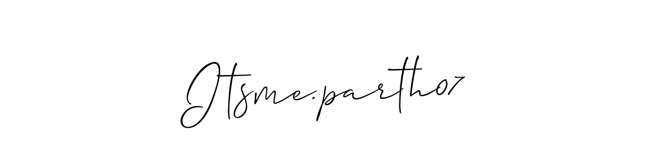 Also we have Itsme.parth07 name is the best signature style. Create professional handwritten signature collection using Allison_Script autograph style. Itsme.parth07 signature style 2 images and pictures png