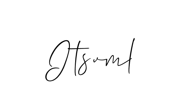 The best way (Allison_Script) to make a short signature is to pick only two or three words in your name. The name Itsvml include a total of six letters. For converting this name. Itsvml signature style 2 images and pictures png