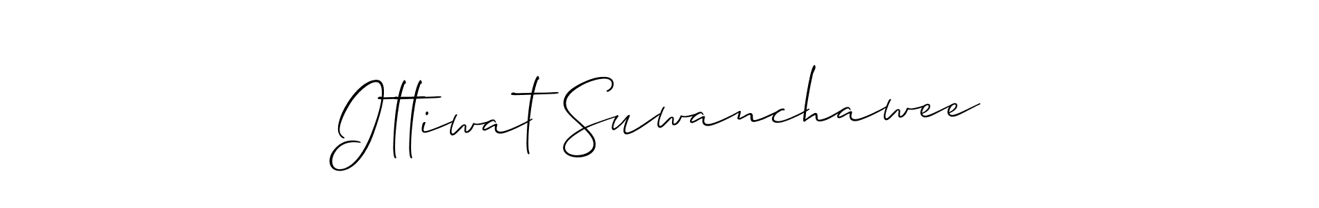 How to make Ittiwat Suwanchawee name signature. Use Allison_Script style for creating short signs online. This is the latest handwritten sign. Ittiwat Suwanchawee signature style 2 images and pictures png