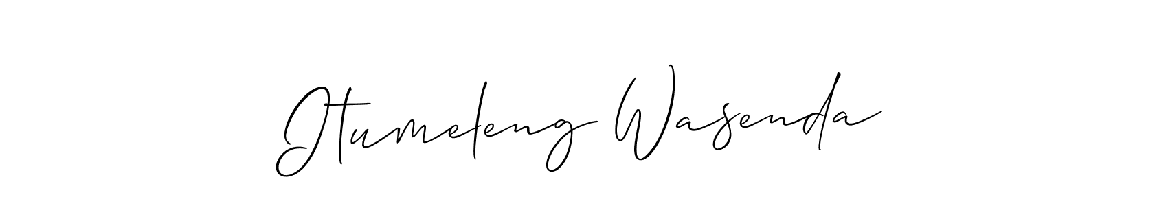 Also we have Itumeleng Wasenda name is the best signature style. Create professional handwritten signature collection using Allison_Script autograph style. Itumeleng Wasenda signature style 2 images and pictures png
