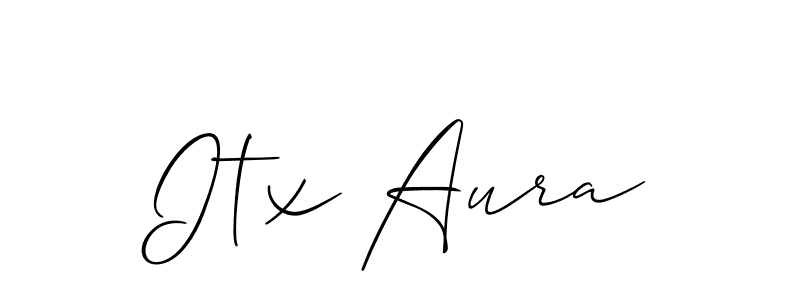 How to Draw Itx Aura signature style? Allison_Script is a latest design signature styles for name Itx Aura. Itx Aura signature style 2 images and pictures png