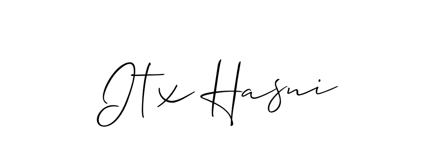 This is the best signature style for the Itx Hasni name. Also you like these signature font (Allison_Script). Mix name signature. Itx Hasni signature style 2 images and pictures png