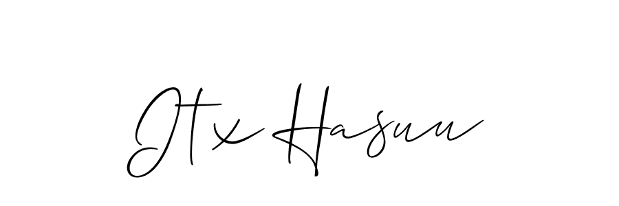 How to make Itx Hasuu name signature. Use Allison_Script style for creating short signs online. This is the latest handwritten sign. Itx Hasuu signature style 2 images and pictures png