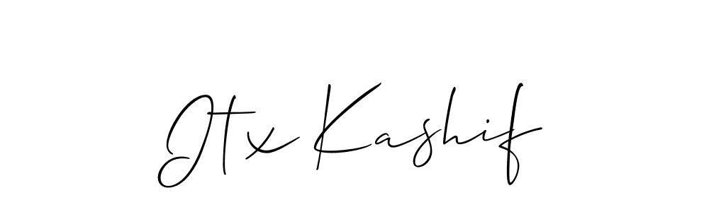 How to make Itx Kashif name signature. Use Allison_Script style for creating short signs online. This is the latest handwritten sign. Itx Kashif signature style 2 images and pictures png