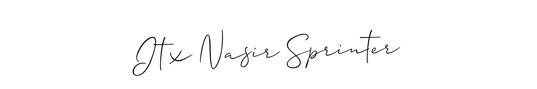 It looks lik you need a new signature style for name Itx Nasir Sprinter. Design unique handwritten (Allison_Script) signature with our free signature maker in just a few clicks. Itx Nasir Sprinter signature style 2 images and pictures png