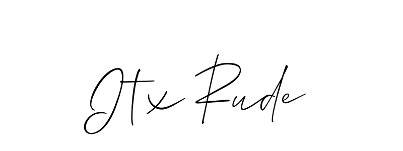 Create a beautiful signature design for name Itx Rude. With this signature (Allison_Script) fonts, you can make a handwritten signature for free. Itx Rude signature style 2 images and pictures png