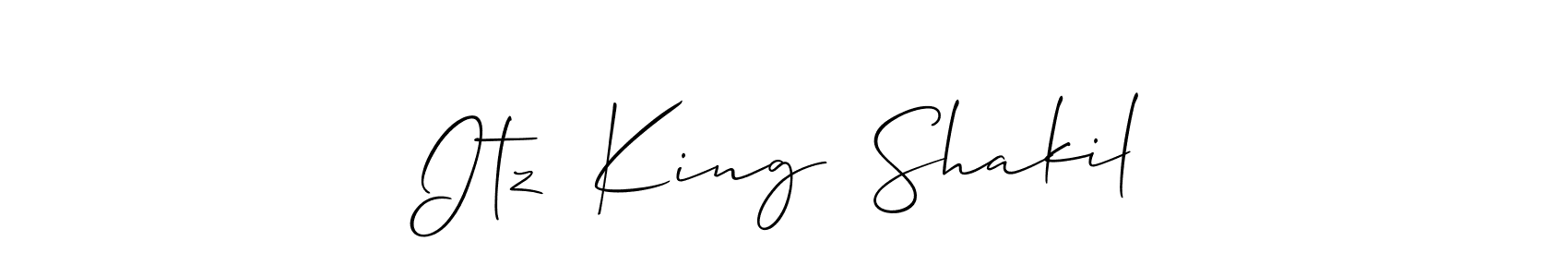 Use a signature maker to create a handwritten signature online. With this signature software, you can design (Allison_Script) your own signature for name Itz  King  Shakil. Itz  King  Shakil signature style 2 images and pictures png