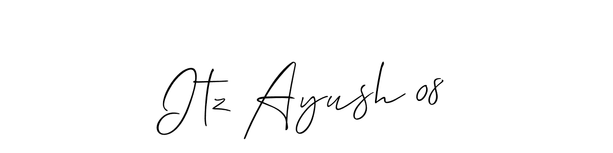 Itz Ayush 08 stylish signature style. Best Handwritten Sign (Allison_Script) for my name. Handwritten Signature Collection Ideas for my name Itz Ayush 08. Itz Ayush 08 signature style 2 images and pictures png