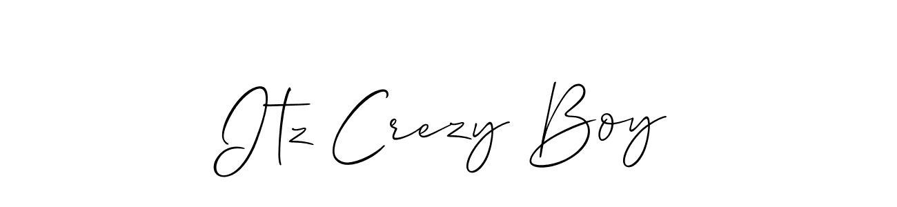 Allison_Script is a professional signature style that is perfect for those who want to add a touch of class to their signature. It is also a great choice for those who want to make their signature more unique. Get Itz Crezy Boy name to fancy signature for free. Itz Crezy Boy signature style 2 images and pictures png