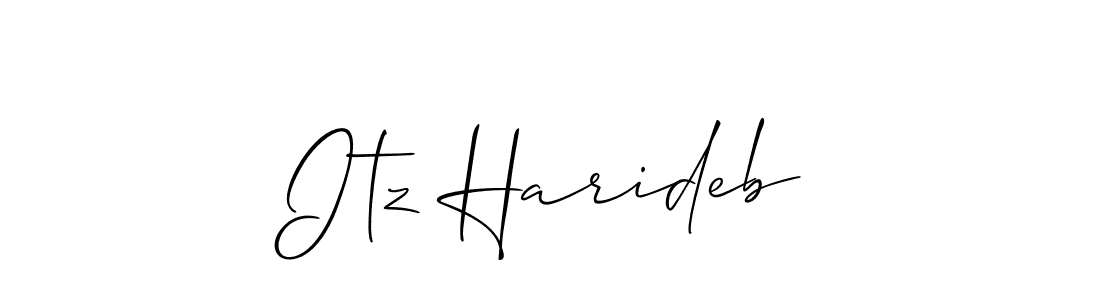 You should practise on your own different ways (Allison_Script) to write your name (Itz Harideb) in signature. don't let someone else do it for you. Itz Harideb signature style 2 images and pictures png