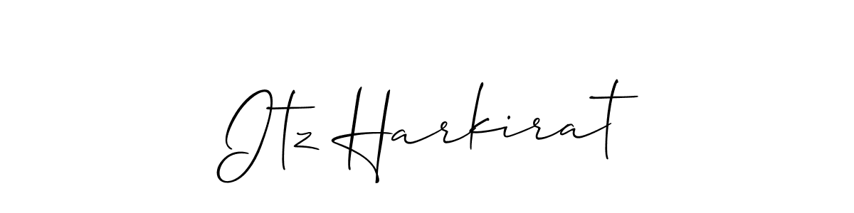 How to make Itz Harkirat name signature. Use Allison_Script style for creating short signs online. This is the latest handwritten sign. Itz Harkirat signature style 2 images and pictures png
