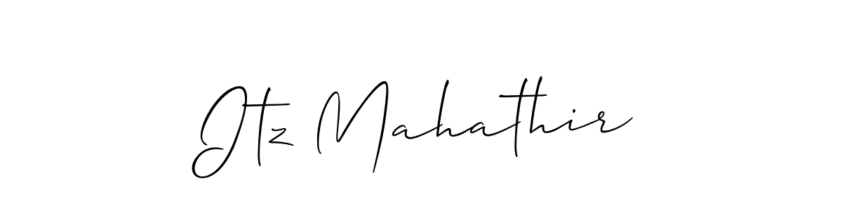 Design your own signature with our free online signature maker. With this signature software, you can create a handwritten (Allison_Script) signature for name Itz Mahathir. Itz Mahathir signature style 2 images and pictures png