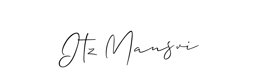 Use a signature maker to create a handwritten signature online. With this signature software, you can design (Allison_Script) your own signature for name Itz Mansvi. Itz Mansvi signature style 2 images and pictures png