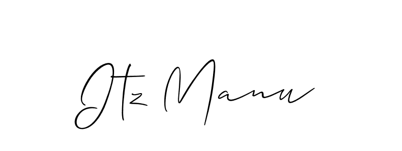 How to Draw Itz Manu signature style? Allison_Script is a latest design signature styles for name Itz Manu. Itz Manu signature style 2 images and pictures png