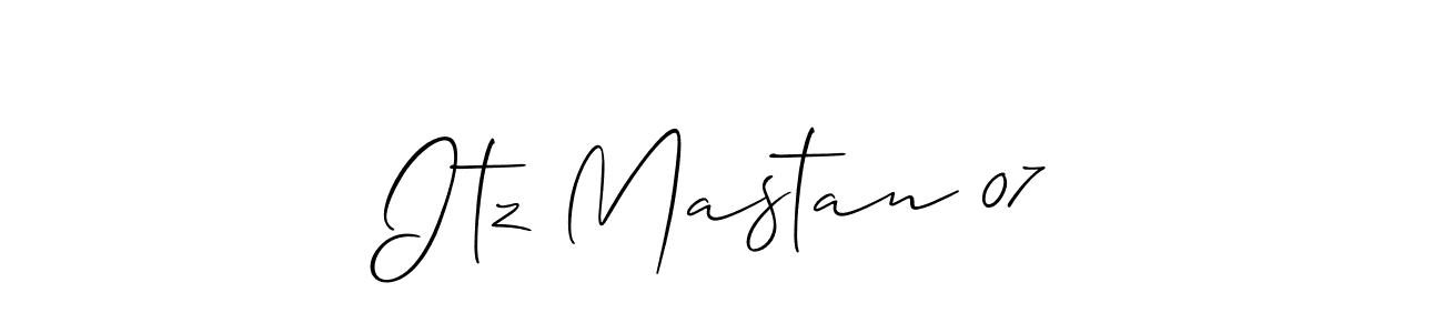 Use a signature maker to create a handwritten signature online. With this signature software, you can design (Allison_Script) your own signature for name Itz Mastan 07. Itz Mastan 07 signature style 2 images and pictures png