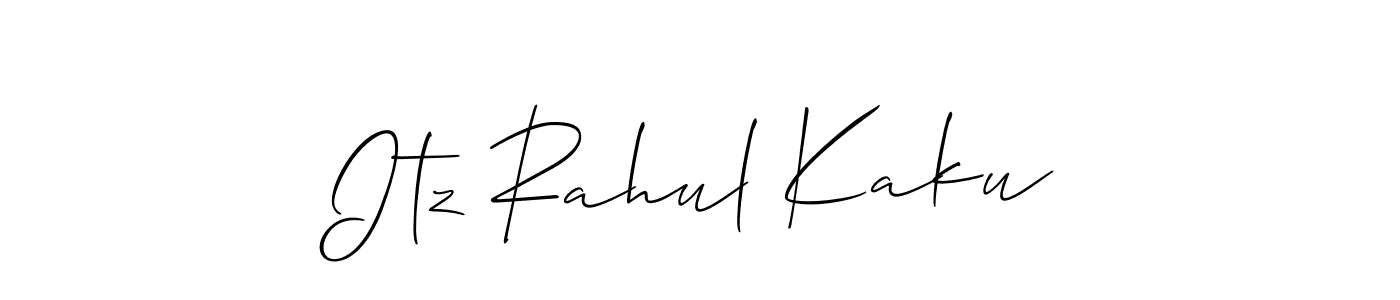 Also You can easily find your signature by using the search form. We will create Itz Rahul Kaku name handwritten signature images for you free of cost using Allison_Script sign style. Itz Rahul Kaku signature style 2 images and pictures png