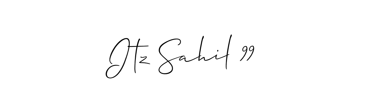 Also You can easily find your signature by using the search form. We will create Itz Sahil 99 name handwritten signature images for you free of cost using Allison_Script sign style. Itz Sahil 99 signature style 2 images and pictures png