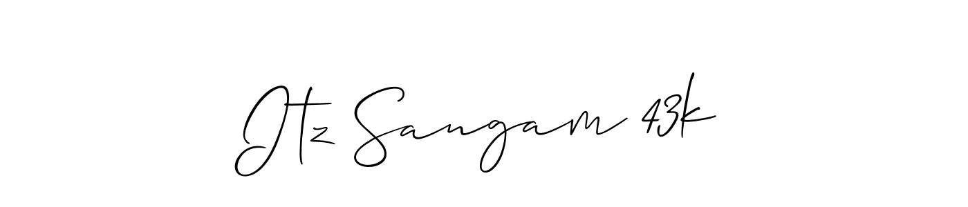 if you are searching for the best signature style for your name Itz Sangam 43k. so please give up your signature search. here we have designed multiple signature styles  using Allison_Script. Itz Sangam 43k signature style 2 images and pictures png