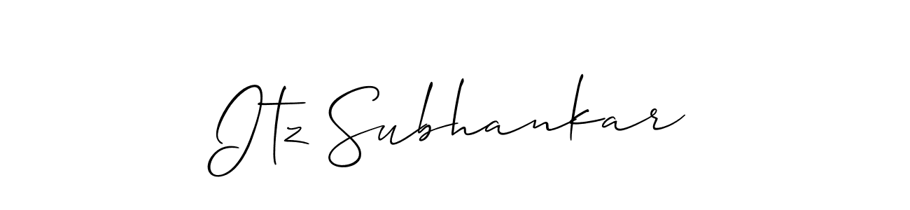 You should practise on your own different ways (Allison_Script) to write your name (Itz Subhankar) in signature. don't let someone else do it for you. Itz Subhankar signature style 2 images and pictures png