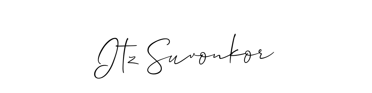 How to make Itz Suvonkor name signature. Use Allison_Script style for creating short signs online. This is the latest handwritten sign. Itz Suvonkor signature style 2 images and pictures png