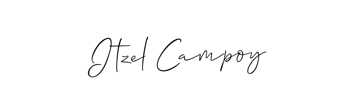 Make a beautiful signature design for name Itzel Campoy. With this signature (Allison_Script) style, you can create a handwritten signature for free. Itzel Campoy signature style 2 images and pictures png