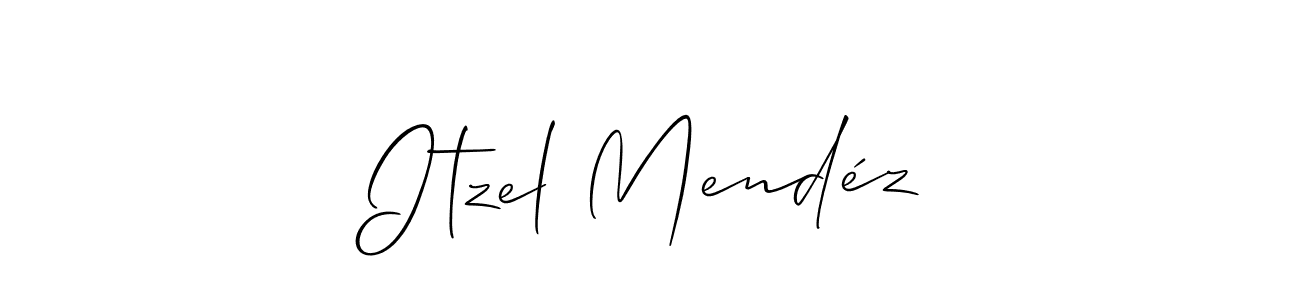 You should practise on your own different ways (Allison_Script) to write your name (Itzel Mendéz) in signature. don't let someone else do it for you. Itzel Mendéz signature style 2 images and pictures png