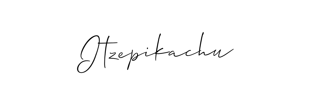 if you are searching for the best signature style for your name Itzepikachu. so please give up your signature search. here we have designed multiple signature styles  using Allison_Script. Itzepikachu signature style 2 images and pictures png