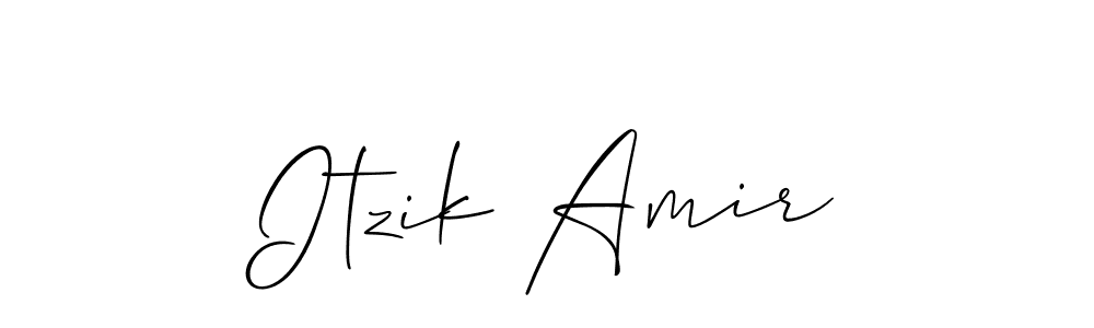 You should practise on your own different ways (Allison_Script) to write your name (Itzik Amir) in signature. don't let someone else do it for you. Itzik Amir signature style 2 images and pictures png