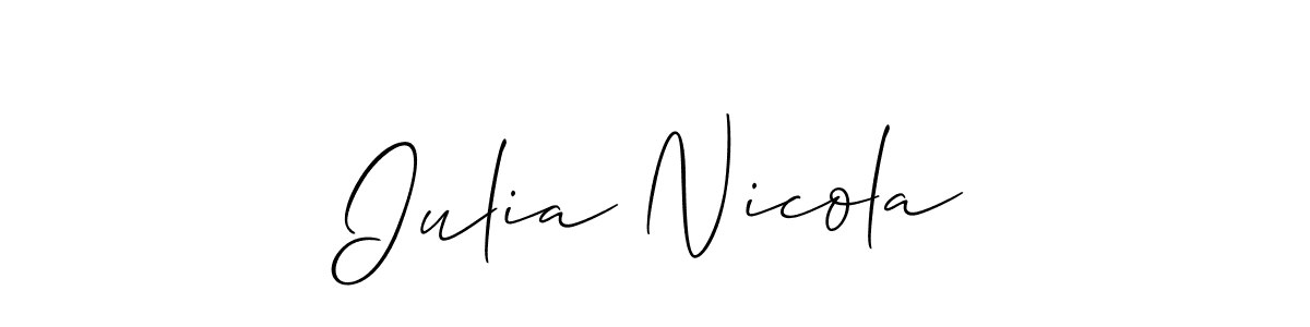 You should practise on your own different ways (Allison_Script) to write your name (Iulia Nicola) in signature. don't let someone else do it for you. Iulia Nicola signature style 2 images and pictures png
