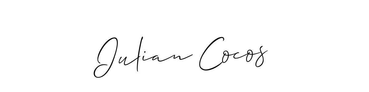 How to make Iulian Cocos signature? Allison_Script is a professional autograph style. Create handwritten signature for Iulian Cocos name. Iulian Cocos signature style 2 images and pictures png