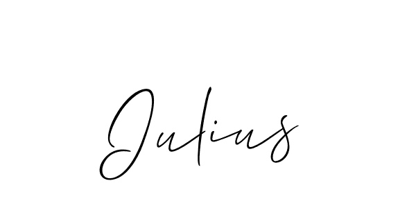 The best way (Allison_Script) to make a short signature is to pick only two or three words in your name. The name Iulius include a total of six letters. For converting this name. Iulius signature style 2 images and pictures png