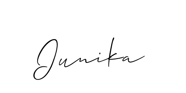 How to make Iunika signature? Allison_Script is a professional autograph style. Create handwritten signature for Iunika name. Iunika signature style 2 images and pictures png