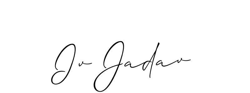 Also You can easily find your signature by using the search form. We will create Iv Jadav name handwritten signature images for you free of cost using Allison_Script sign style. Iv Jadav signature style 2 images and pictures png