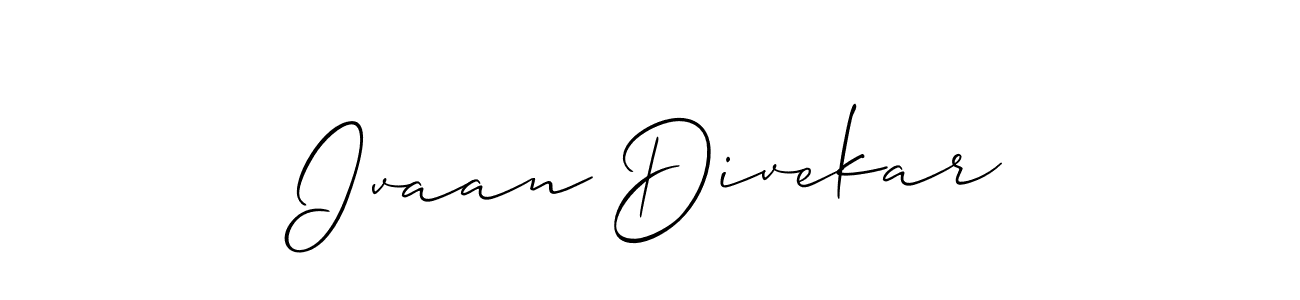 Also we have Ivaan Divekar name is the best signature style. Create professional handwritten signature collection using Allison_Script autograph style. Ivaan Divekar signature style 2 images and pictures png