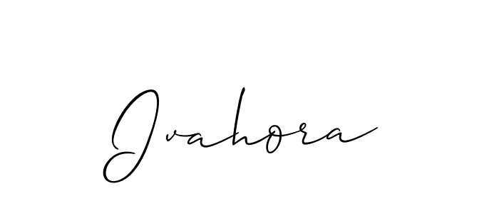 Similarly Allison_Script is the best handwritten signature design. Signature creator online .You can use it as an online autograph creator for name Ivahora. Ivahora signature style 2 images and pictures png