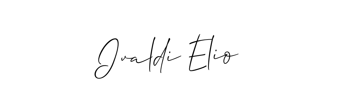 Create a beautiful signature design for name Ivaldi Elio. With this signature (Allison_Script) fonts, you can make a handwritten signature for free. Ivaldi Elio signature style 2 images and pictures png