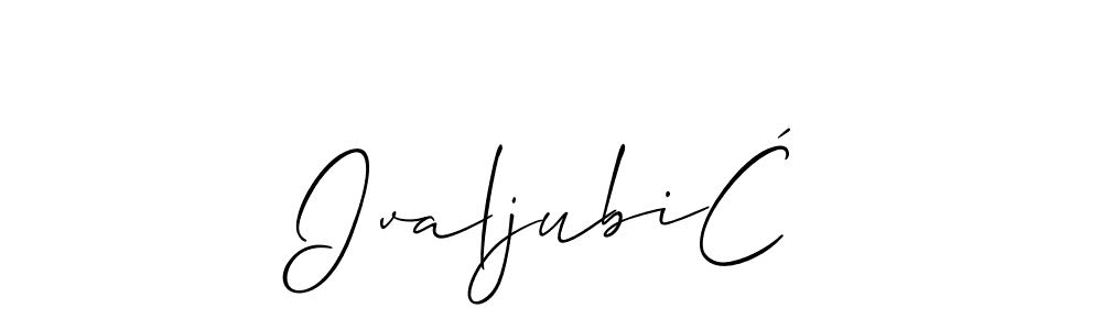 How to make IvaljubiĆ name signature. Use Allison_Script style for creating short signs online. This is the latest handwritten sign. IvaljubiĆ signature style 2 images and pictures png