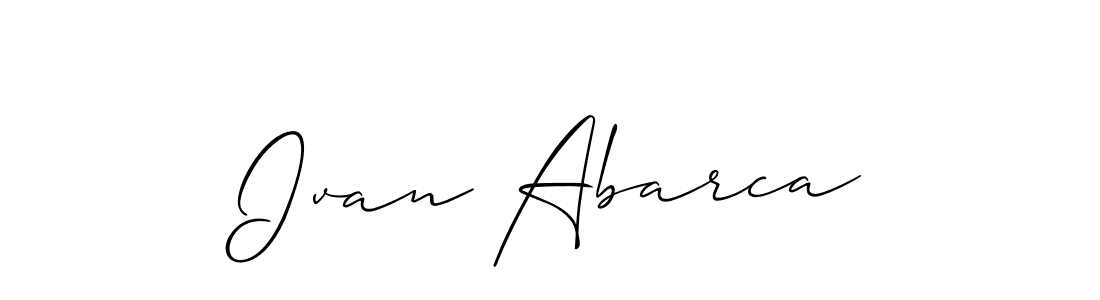 Use a signature maker to create a handwritten signature online. With this signature software, you can design (Allison_Script) your own signature for name Ivan Abarca. Ivan Abarca signature style 2 images and pictures png