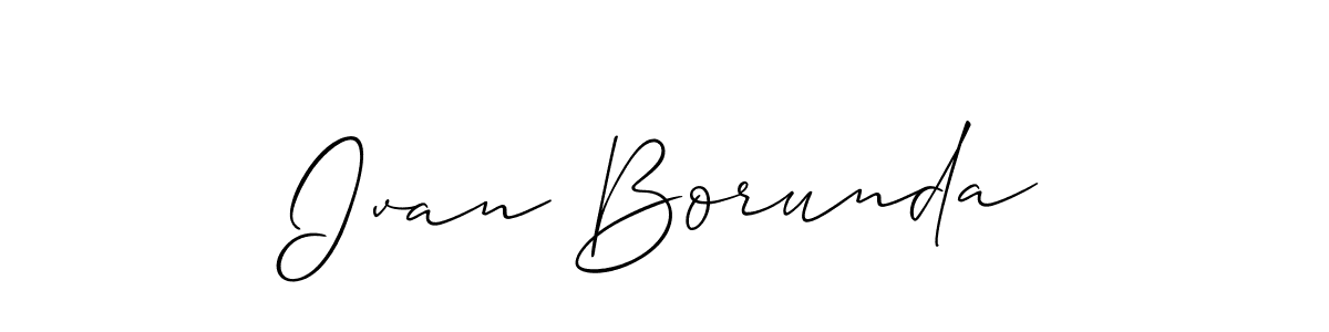 Create a beautiful signature design for name Ivan Borunda. With this signature (Allison_Script) fonts, you can make a handwritten signature for free. Ivan Borunda signature style 2 images and pictures png