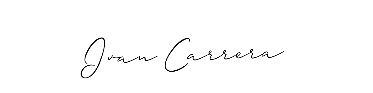 The best way (Allison_Script) to make a short signature is to pick only two or three words in your name. The name Ivan Carrera include a total of six letters. For converting this name. Ivan Carrera signature style 2 images and pictures png