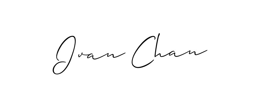 You should practise on your own different ways (Allison_Script) to write your name (Ivan Chan) in signature. don't let someone else do it for you. Ivan Chan signature style 2 images and pictures png