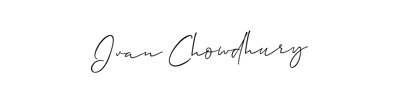 Also we have Ivan Chowdhury name is the best signature style. Create professional handwritten signature collection using Allison_Script autograph style. Ivan Chowdhury signature style 2 images and pictures png