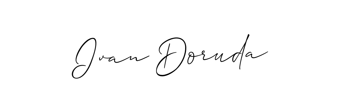 Use a signature maker to create a handwritten signature online. With this signature software, you can design (Allison_Script) your own signature for name Ivan Doruda. Ivan Doruda signature style 2 images and pictures png