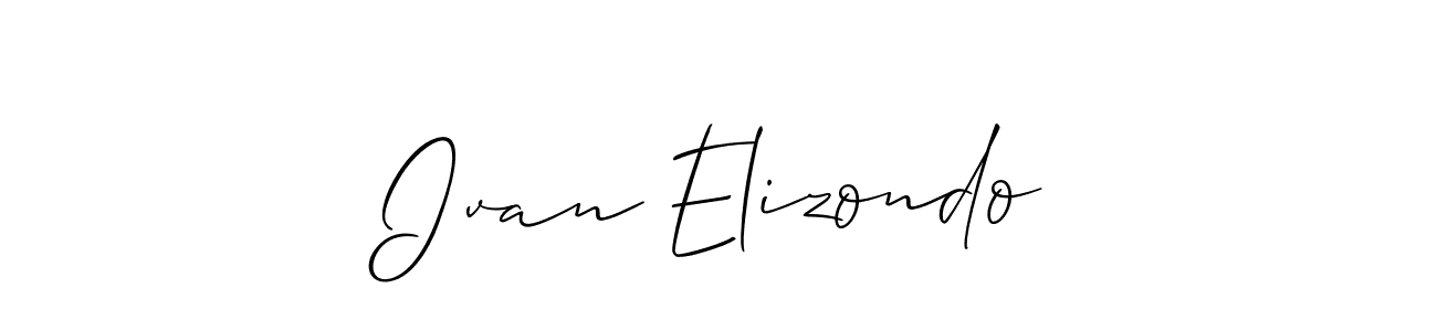 How to make Ivan Elizondo name signature. Use Allison_Script style for creating short signs online. This is the latest handwritten sign. Ivan Elizondo signature style 2 images and pictures png