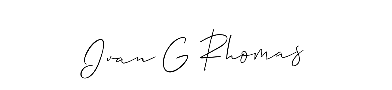 You should practise on your own different ways (Allison_Script) to write your name (Ivan G Rhomas) in signature. don't let someone else do it for you. Ivan G Rhomas signature style 2 images and pictures png